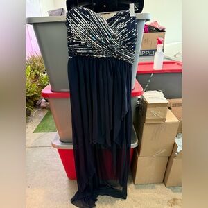Navy Blue Sequin Evening Gown p68